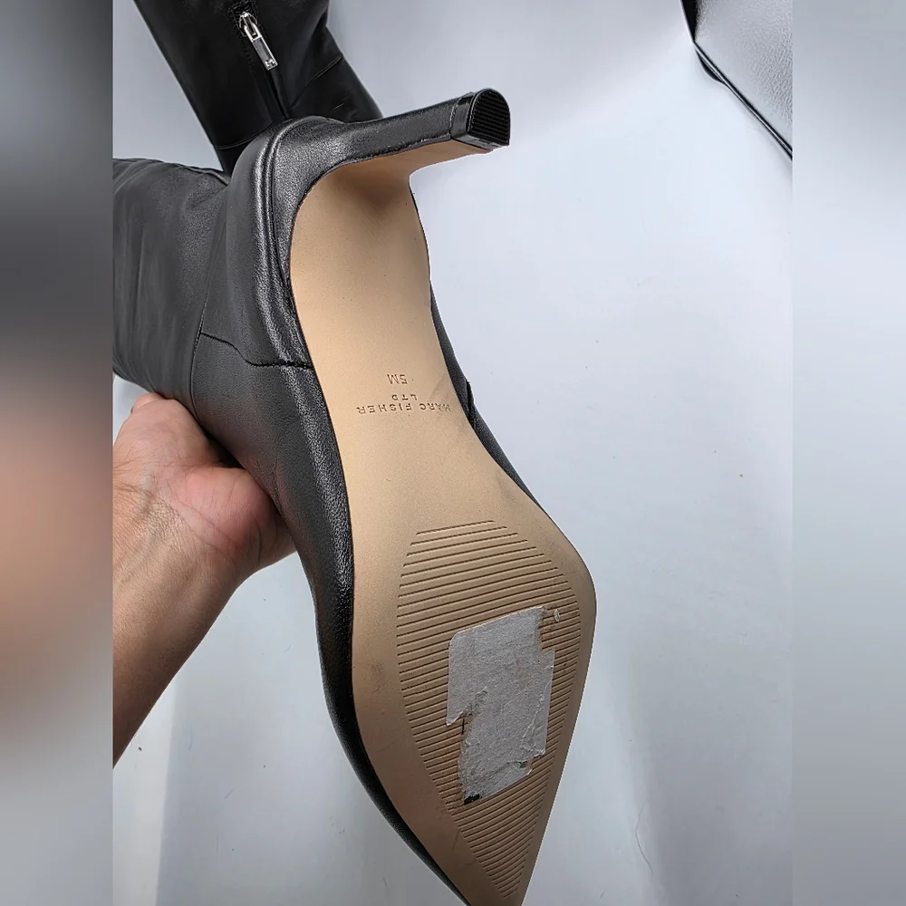 Marc Fisher Knee High Leather Boots Size 5 - Picture 3 of 14